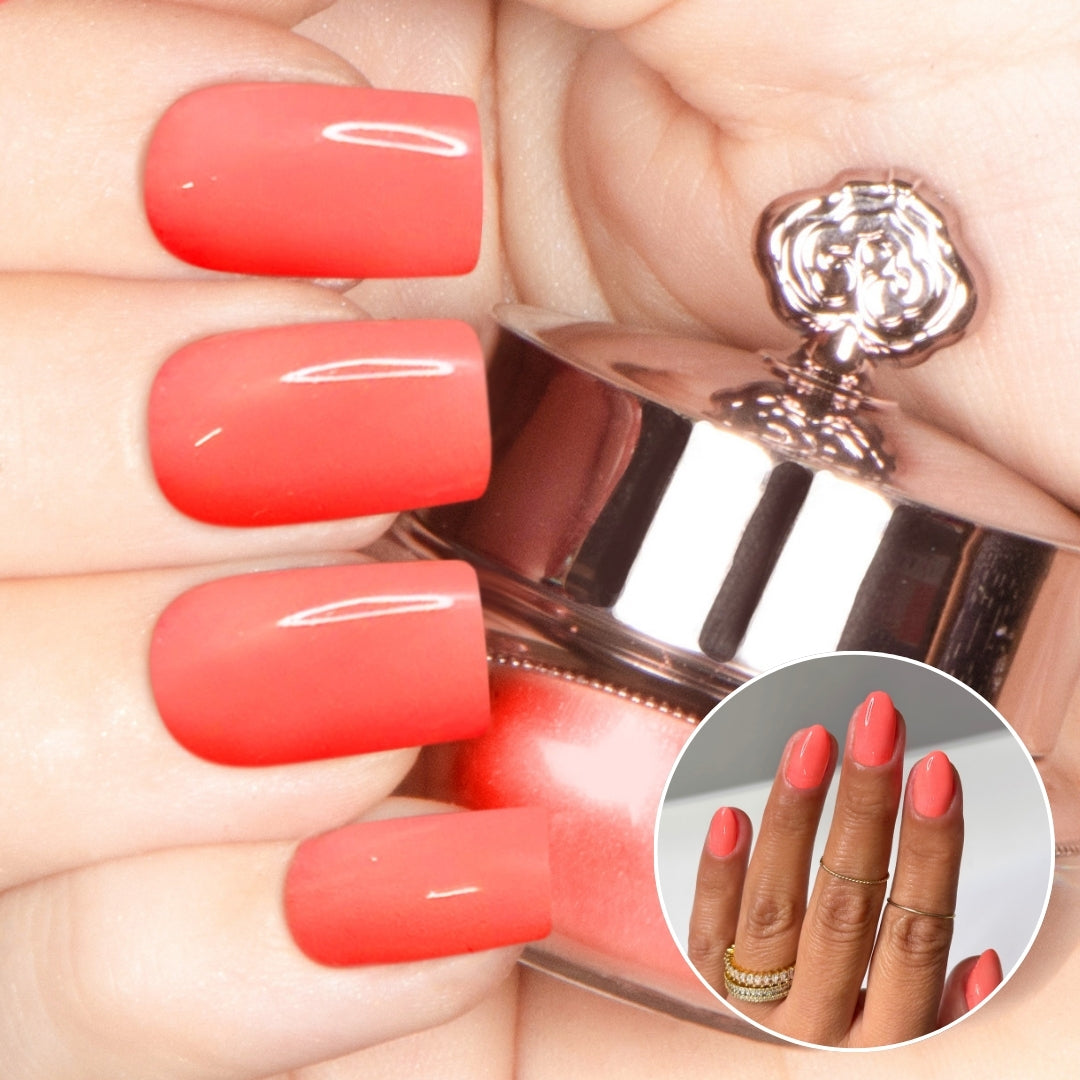 Hot Coral - Classic Nail Powder - By Vicki G