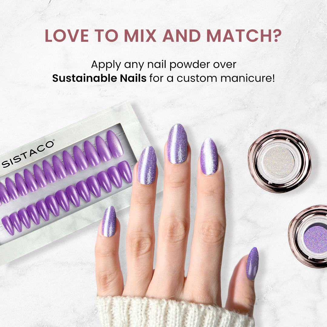 Bluebell Prism - Almond Sustainable Nails