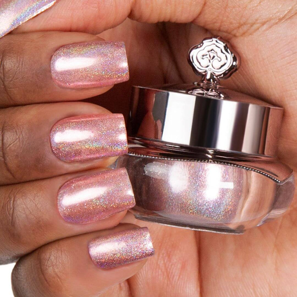 Rose Gold Holographic Nail Powder Sistaco