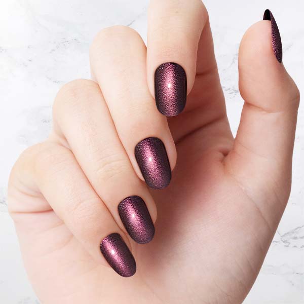 Classic Deep Rich Purple Glazed Oval nails
