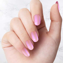 Classic pink glazed oval nails