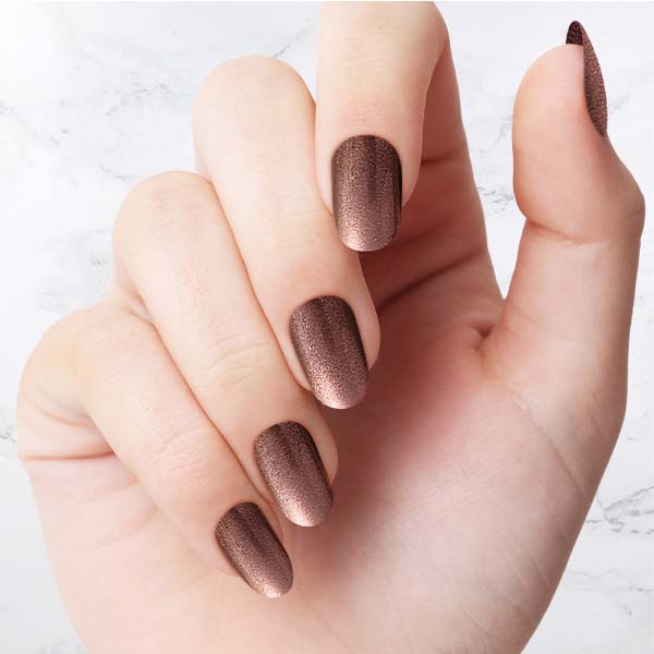 Classic dark brown Glazed Oval nails