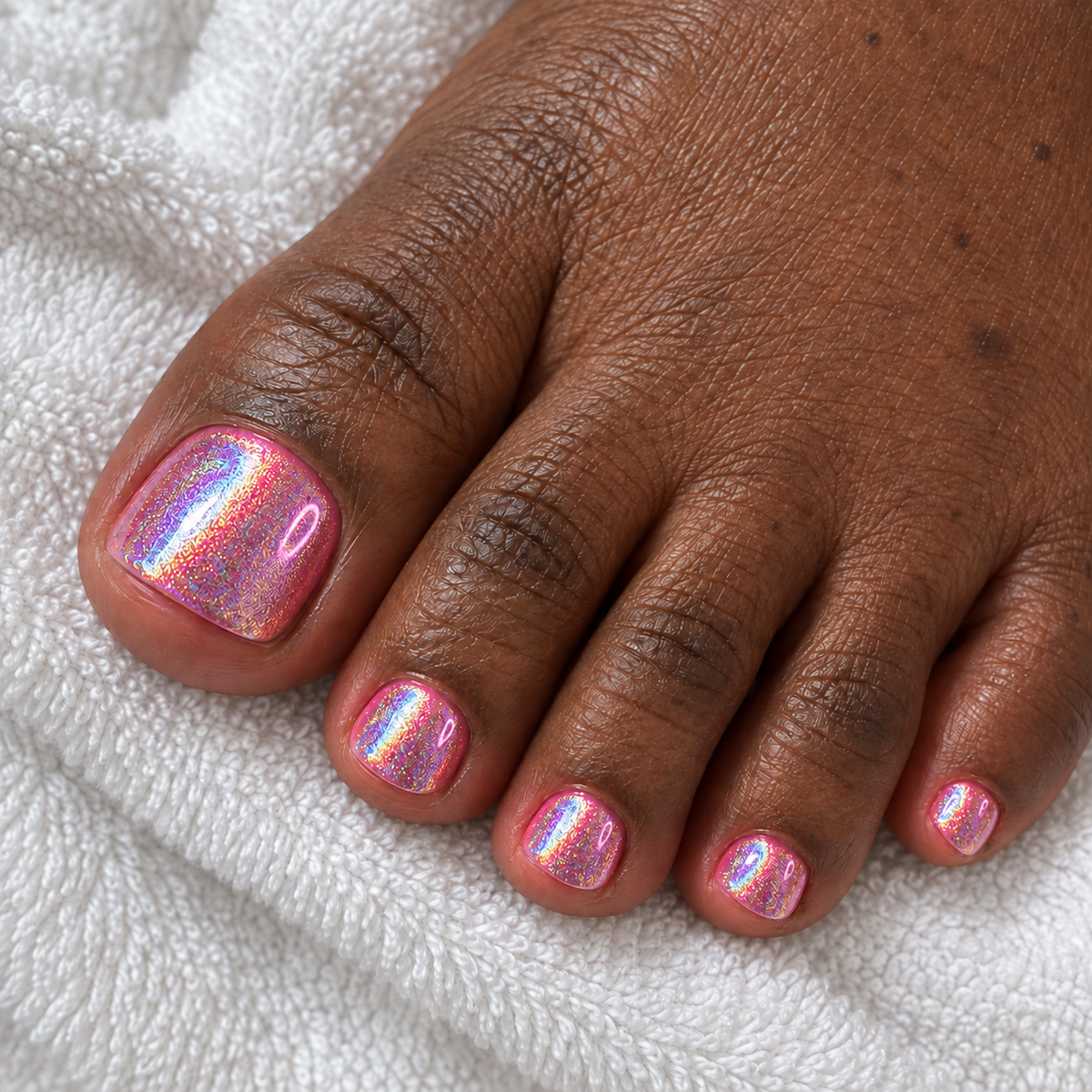 Temptation holographic nail powder pedicure