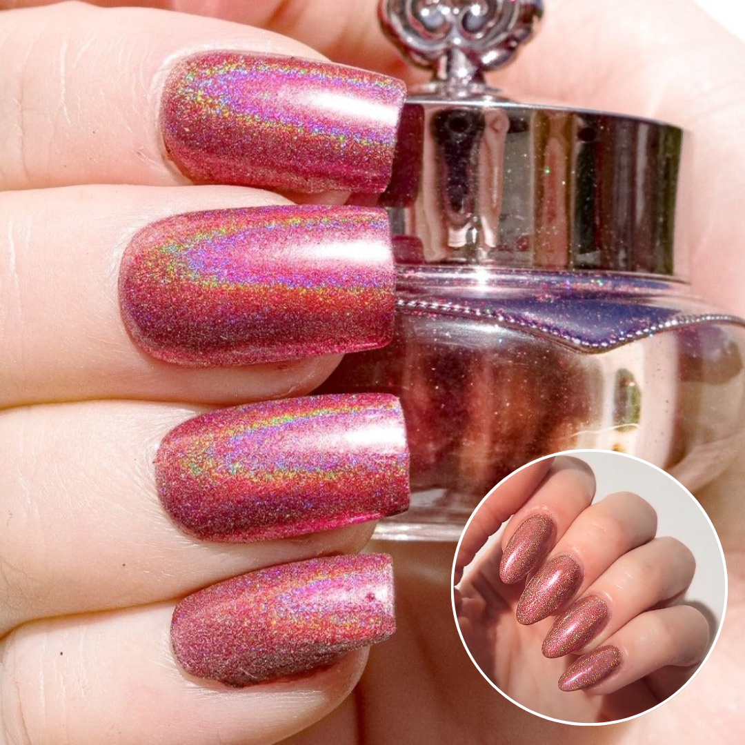 Pink Shatter - Holographic Nail Powder